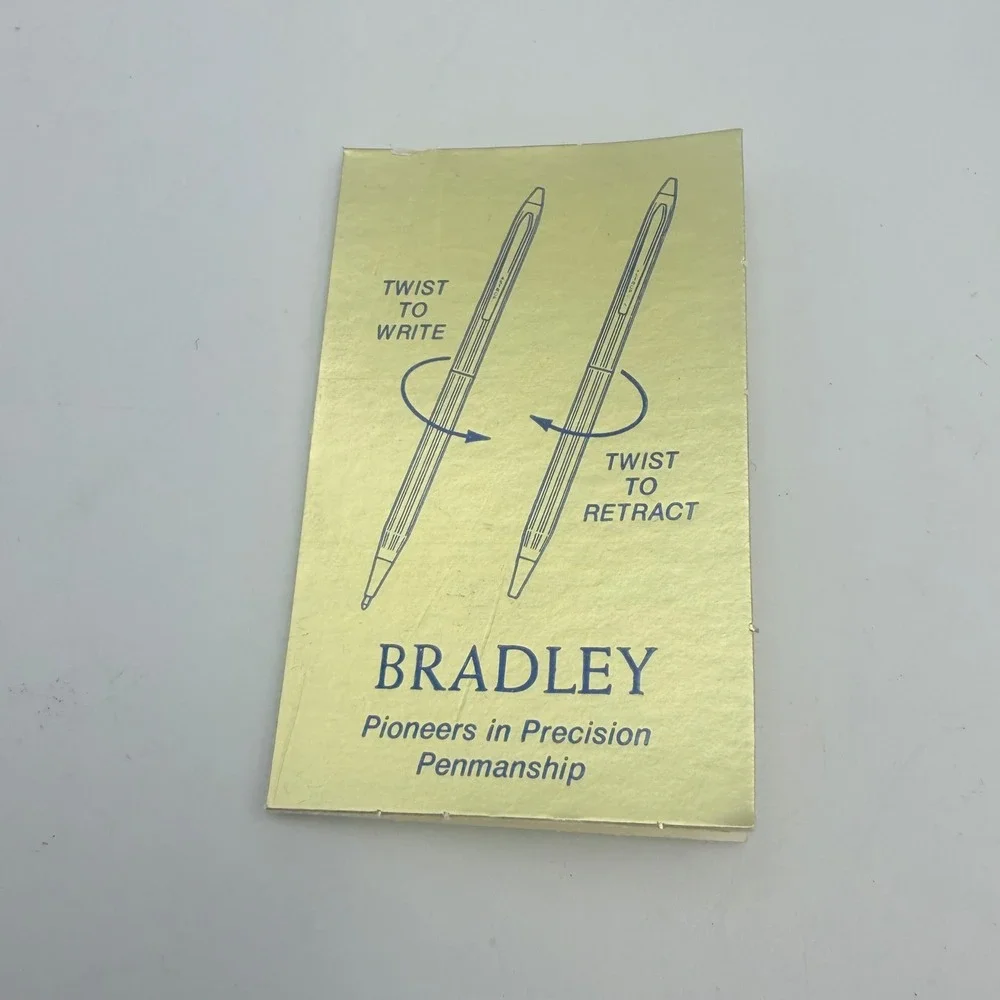 Vintage Bradley Gold Tone Pen and Pencil Set Made in USA with Original Box